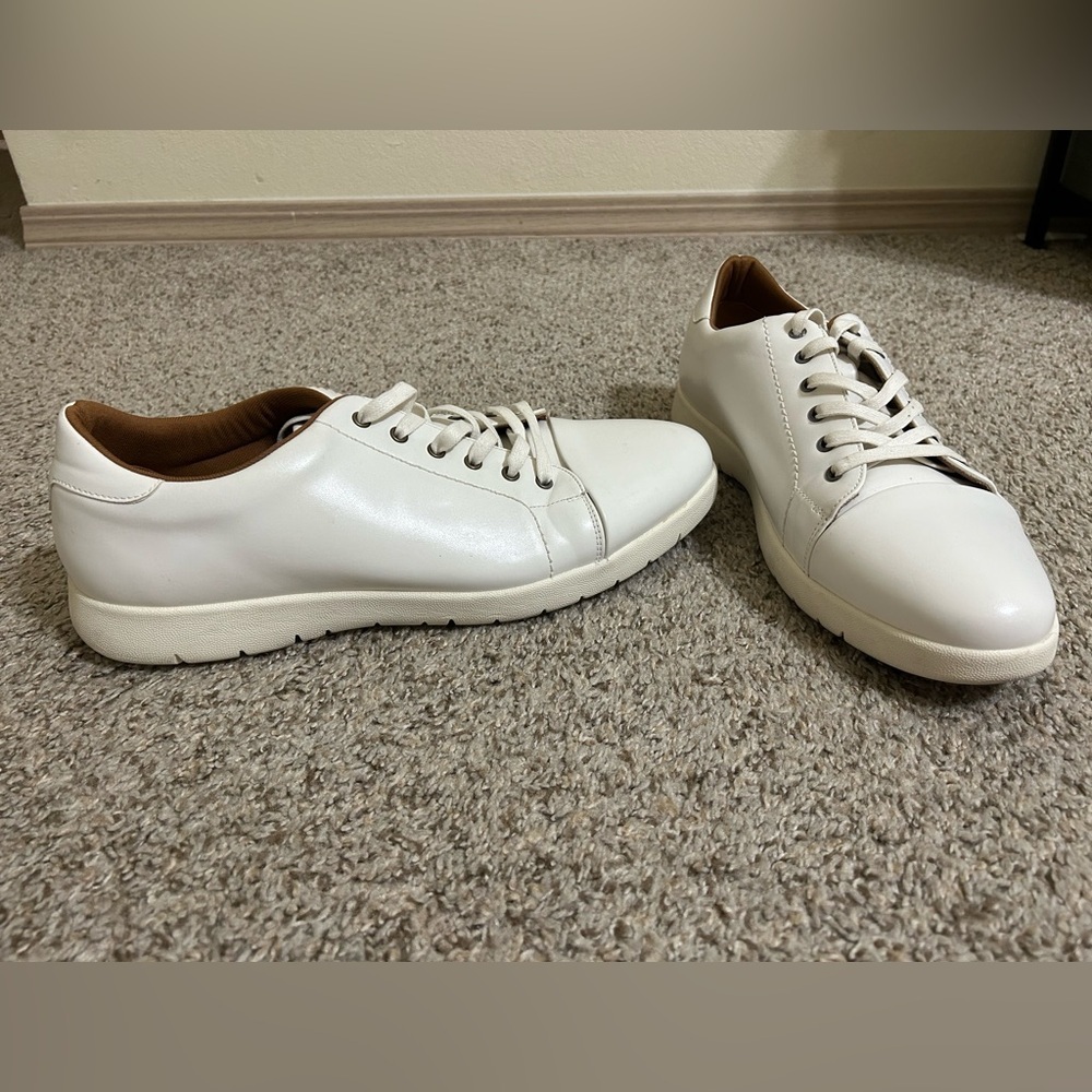 Stacy Adams Howell Mens Lace Up Casual Lifestyle Shoes Sneakers White Brown 13